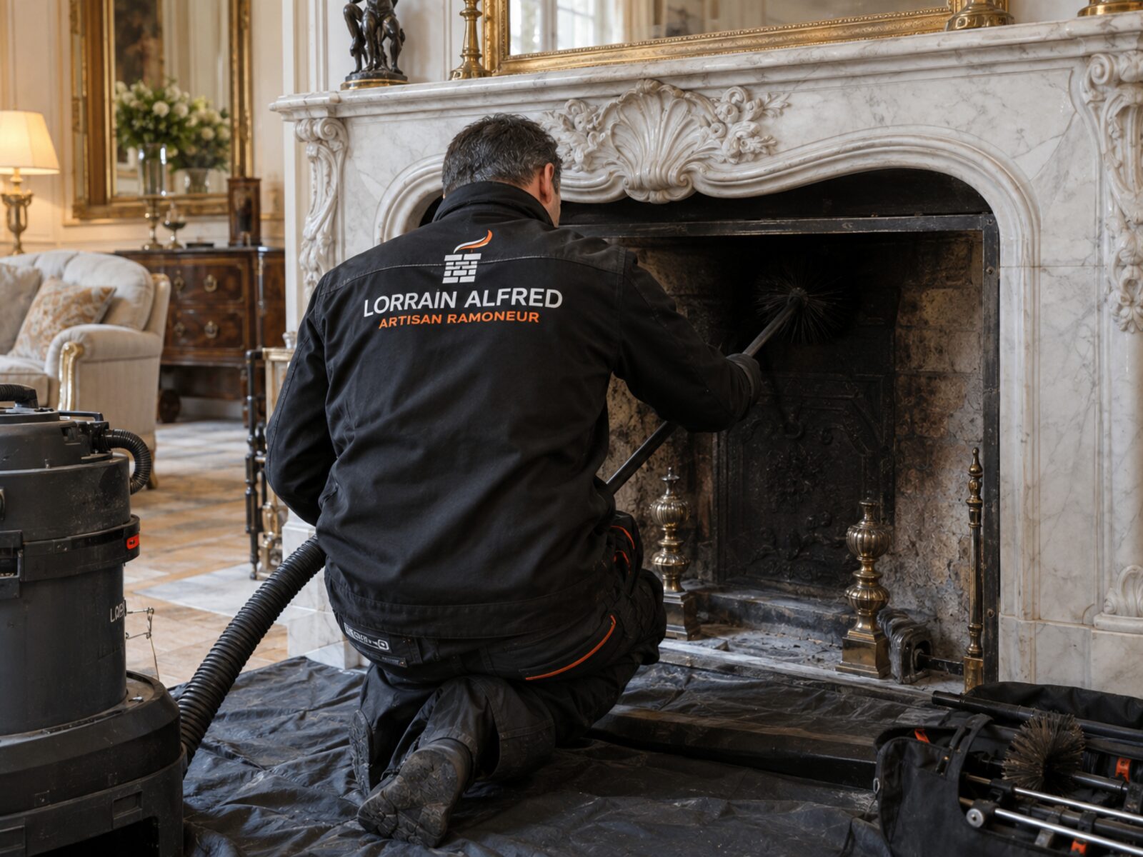 Ramonage de cheminée — intervention de Lorrain Alfred dans le Loiret